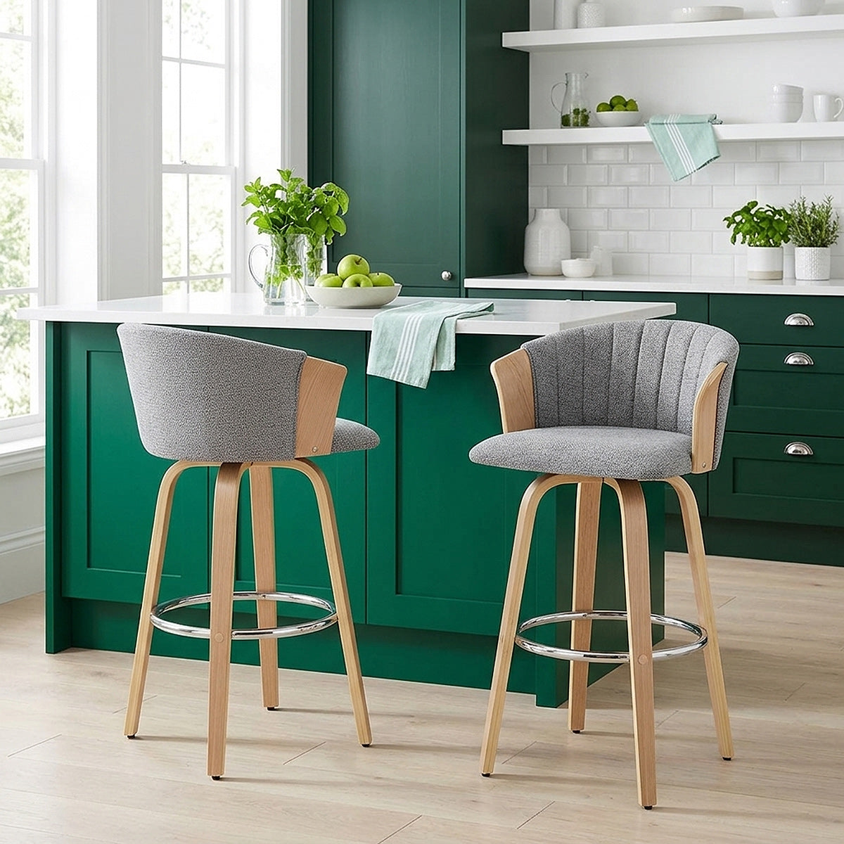 Barhocker Stoff - Coral Dunkelgrau