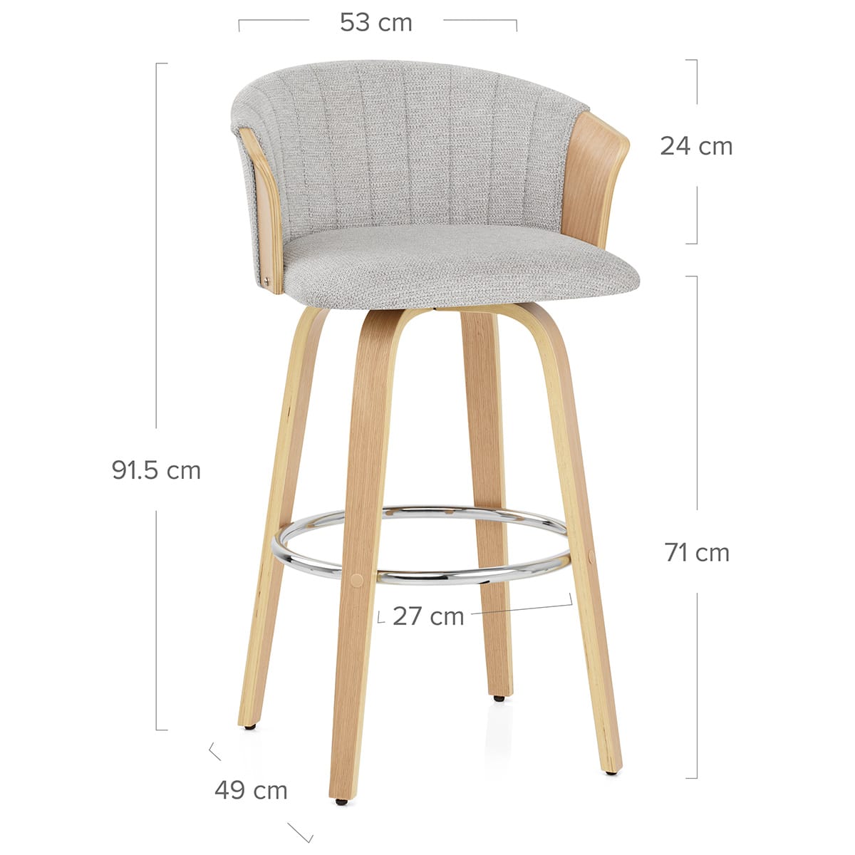 Barhocker Stoff - Coral Grau