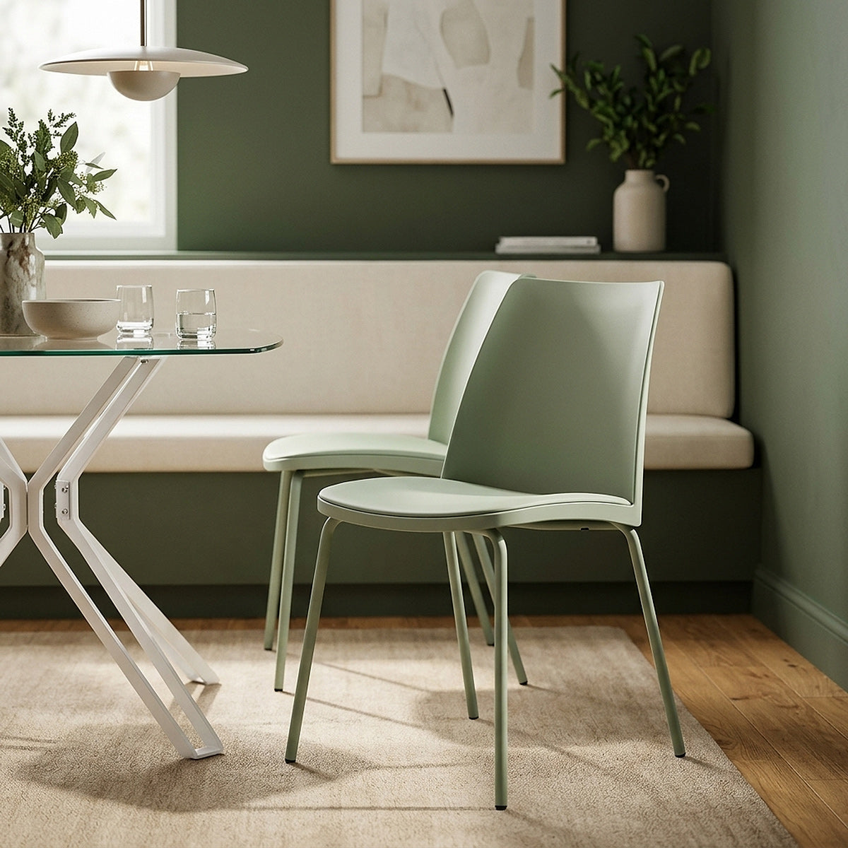 Sedia da pranzo Ecopelle Metallo - Cosmo Verde