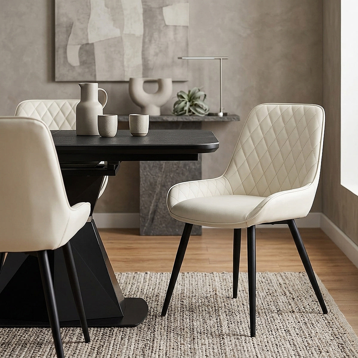 Kunstleder Esszimmerstuhl Antik - Lincoln Beige