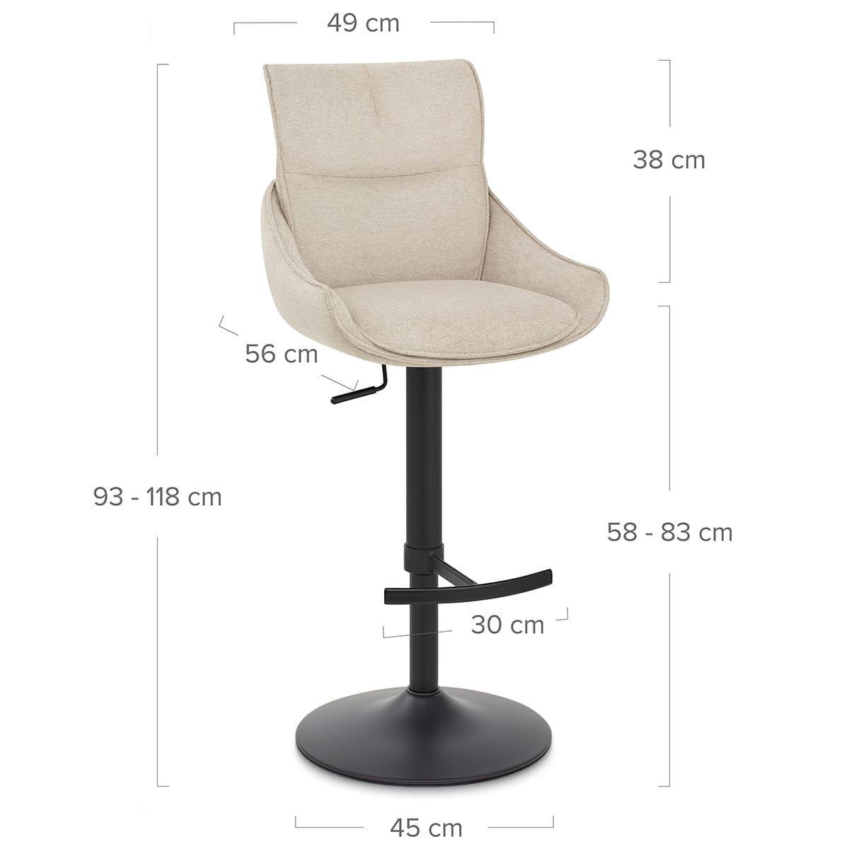 Barhocker Stoff - Creed Beige