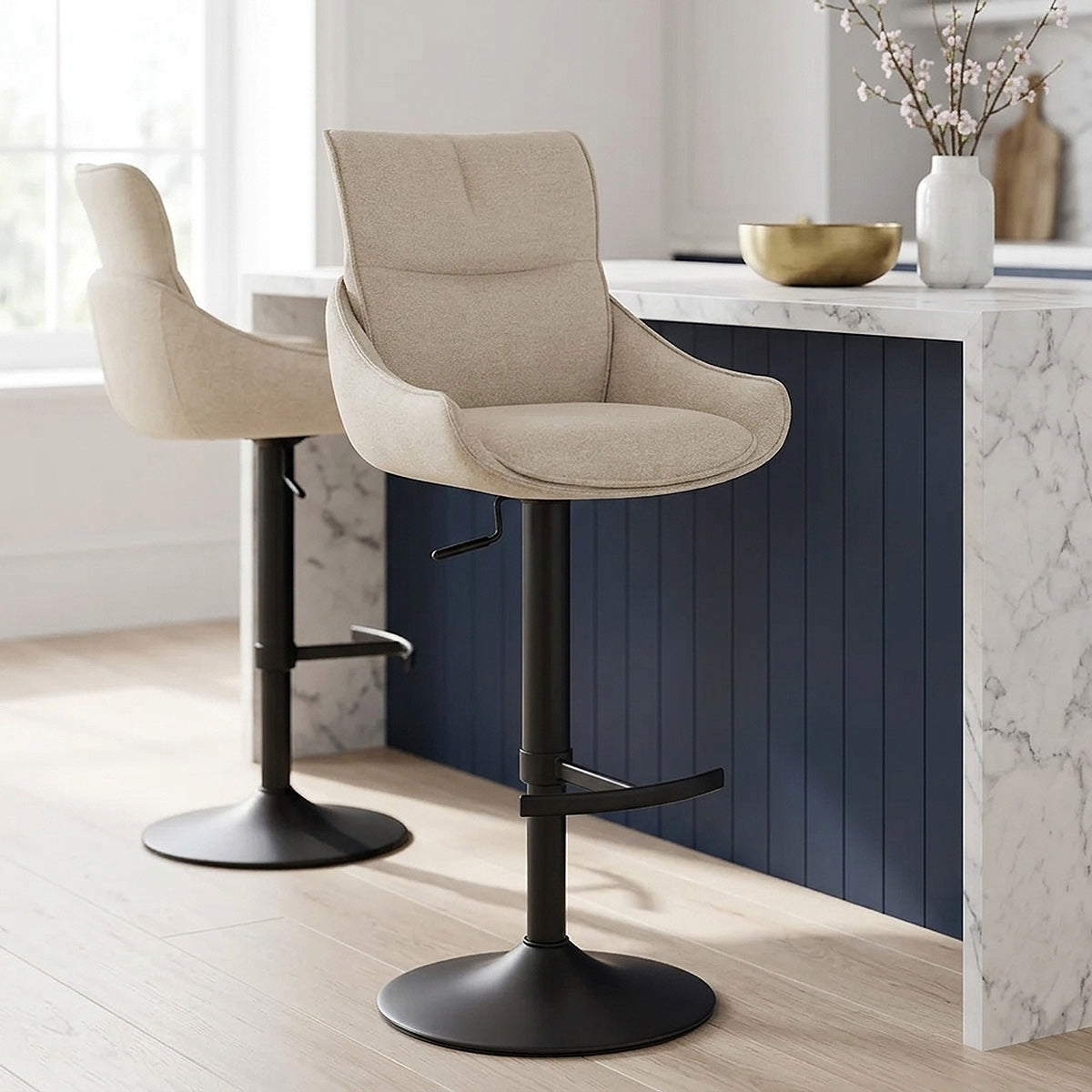 Barhocker Stoff - Creed Beige