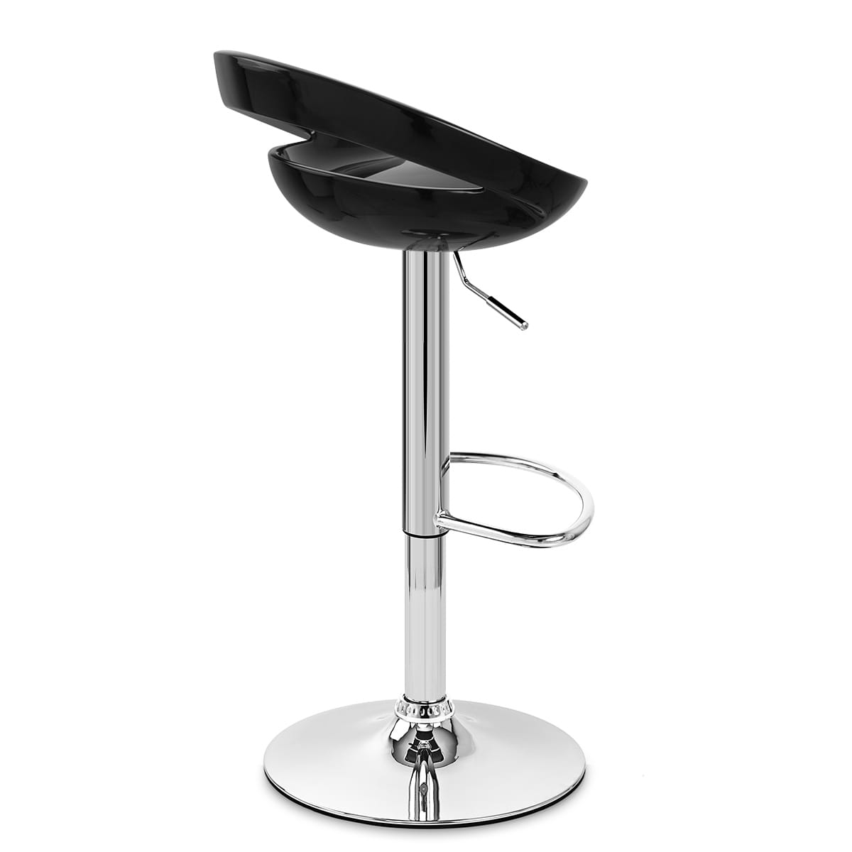 Sgabello Plastica Cromato - Crescent Nero