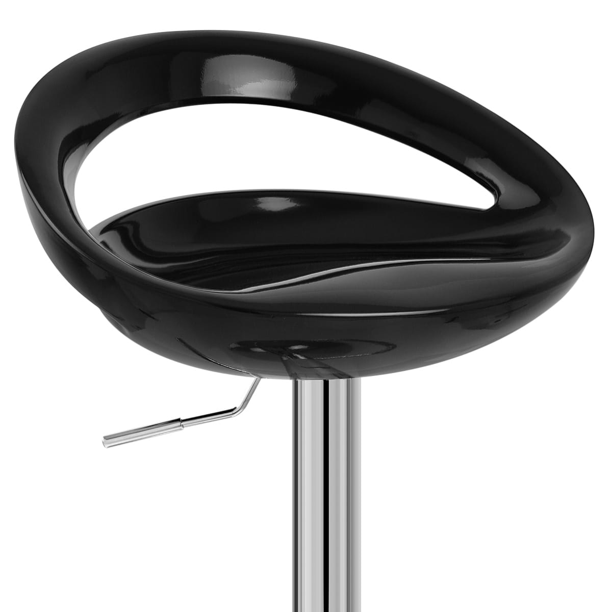 Sgabello Plastica Cromato - Crescent Nero