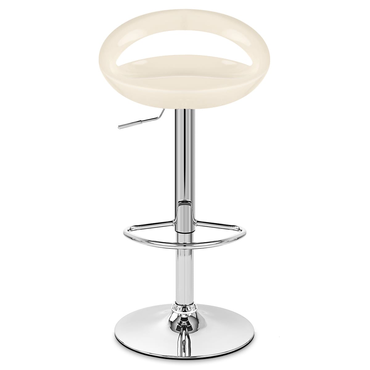Kunststoff Barhocker Chrom - Crescent Beige