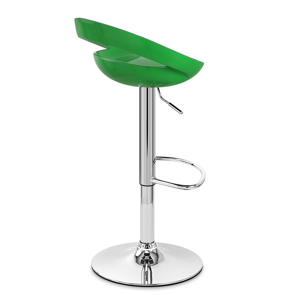 Sgabello Plastica Cromato - Crescent Verde