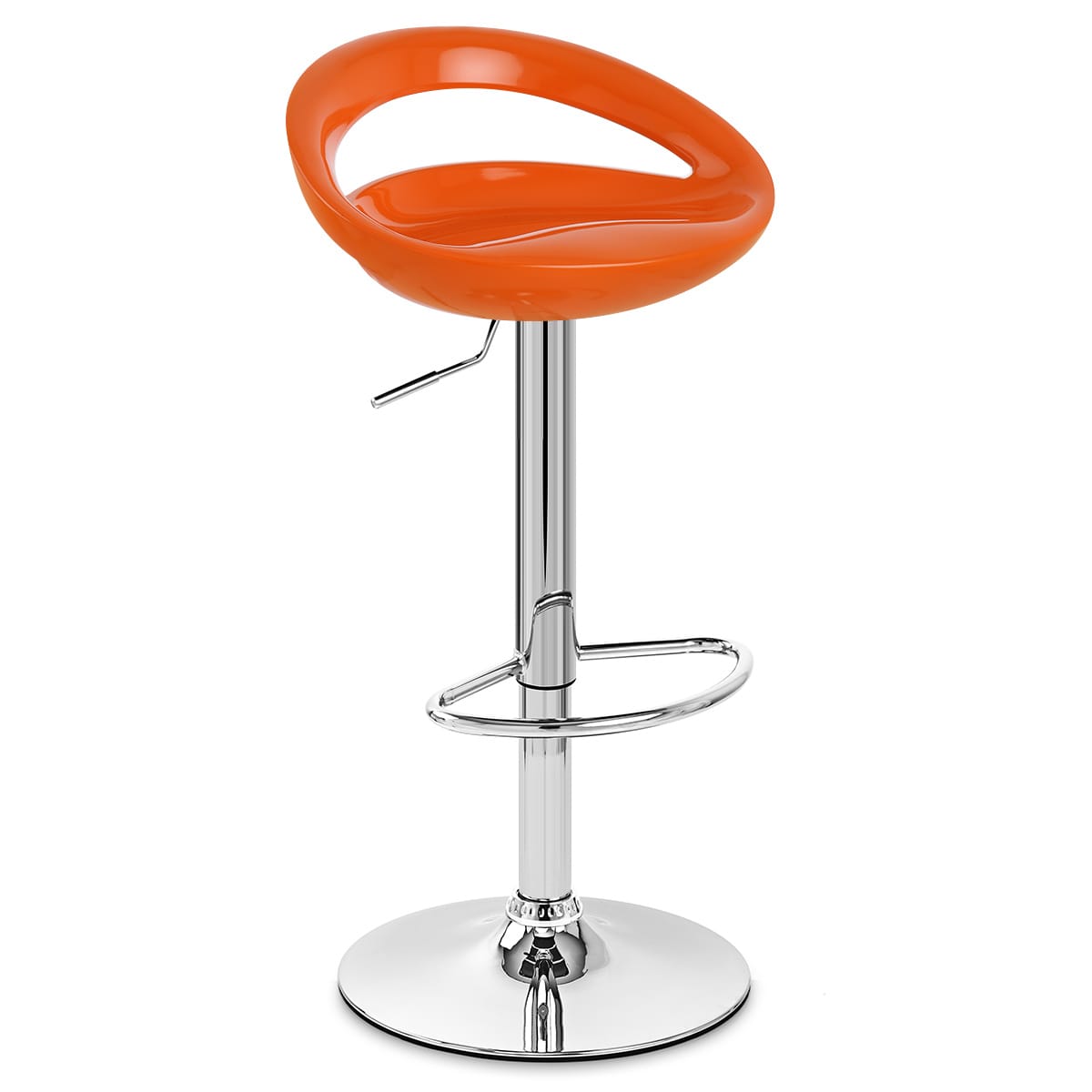 Kunststoff Barhocker Chrom - Crescent Orange