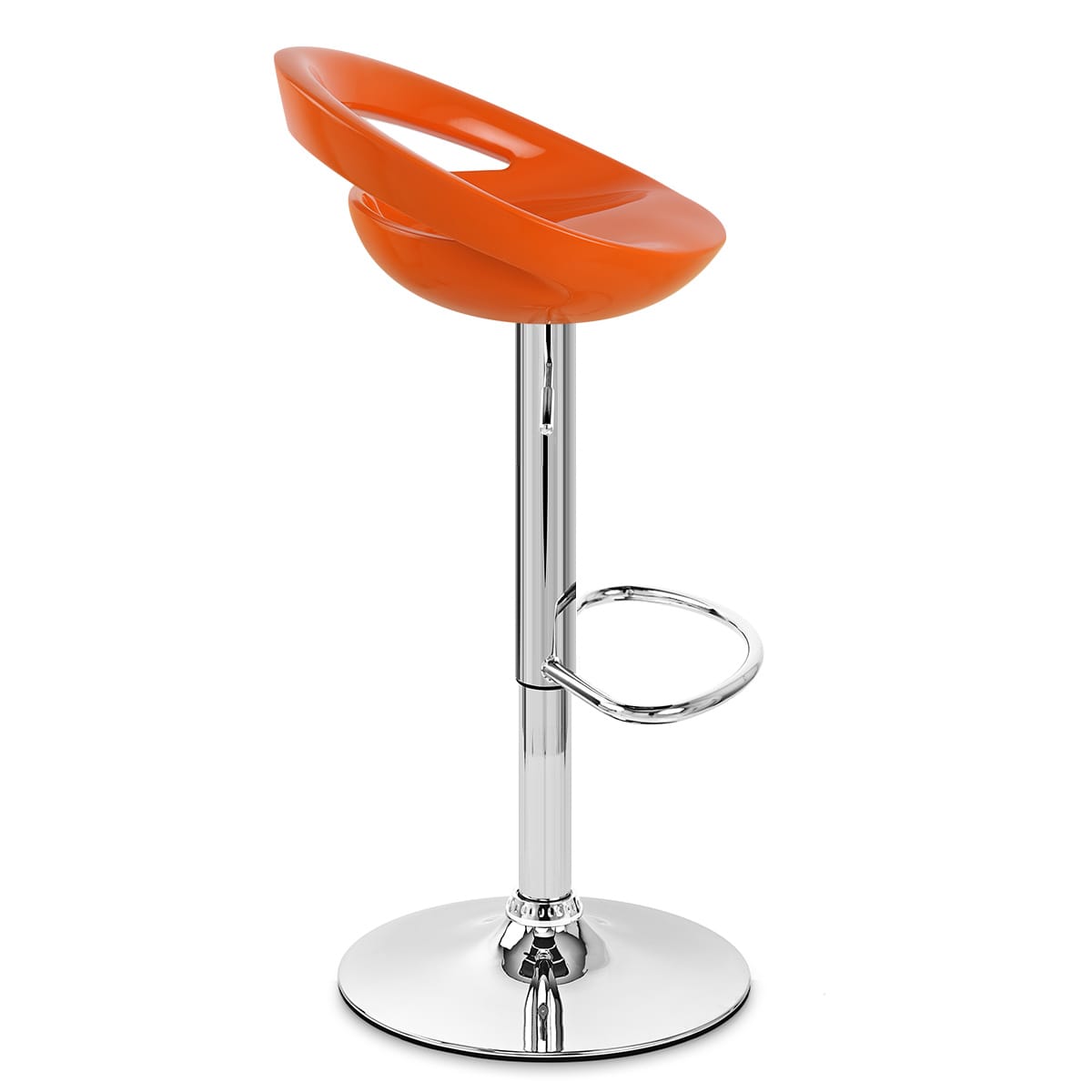 Kunststoff Barhocker Chrom - Crescent Orange