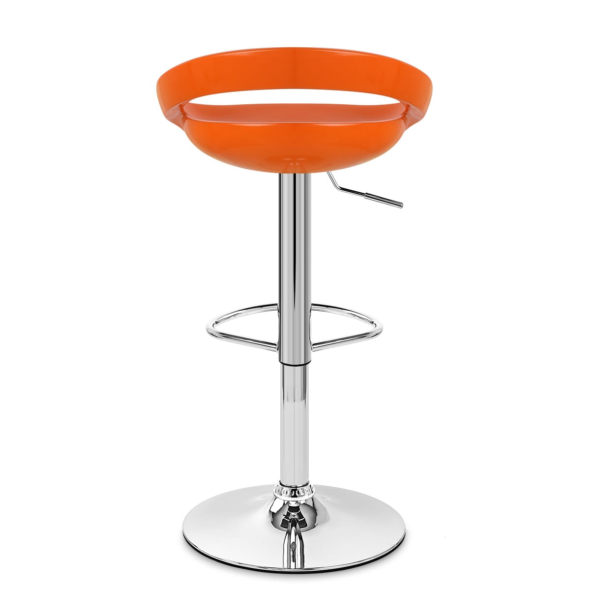 Kunststoff Barhocker Chrom - Crescent Orange