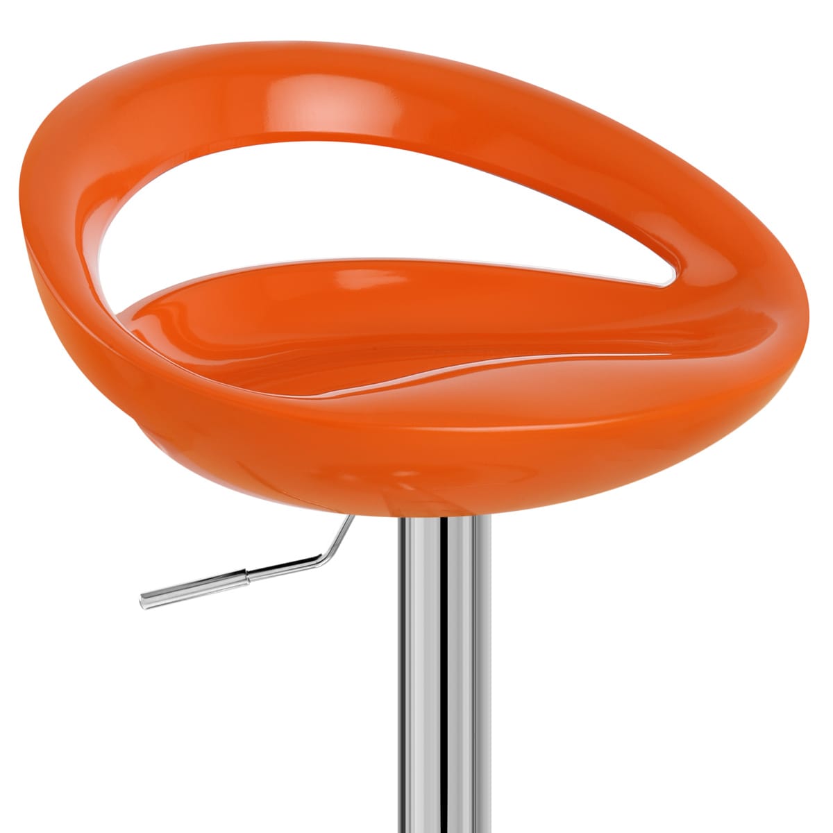Kunststoff Barhocker Chrom - Crescent Orange