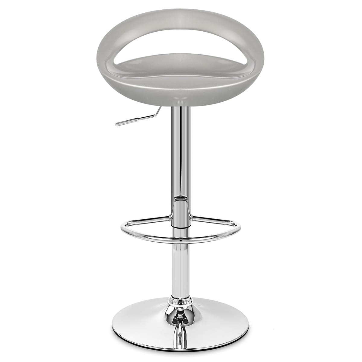 Kunststoff Barhocker Chrom - Crescent Grau