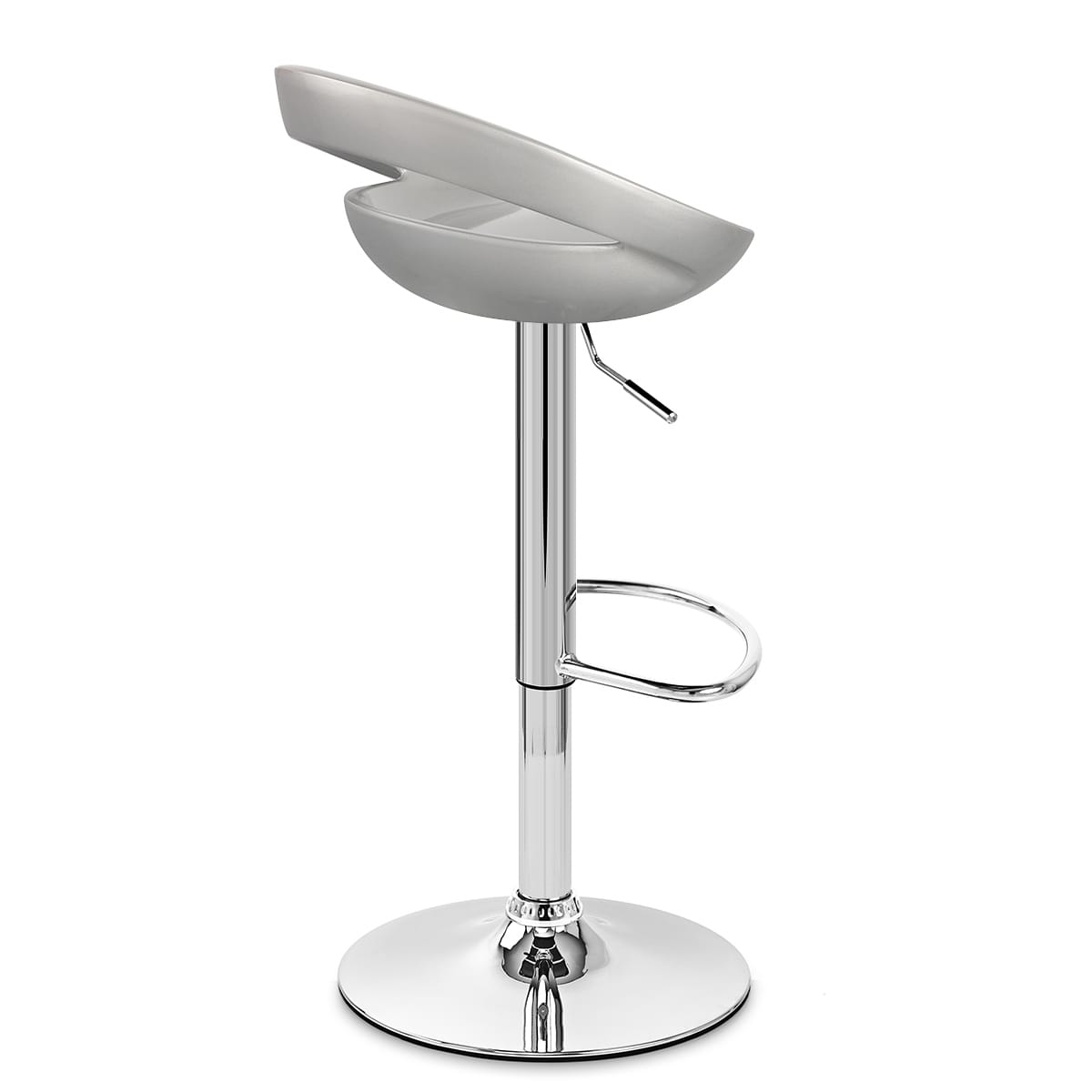 Sgabello Plastica Cromato - Crescent Grigio