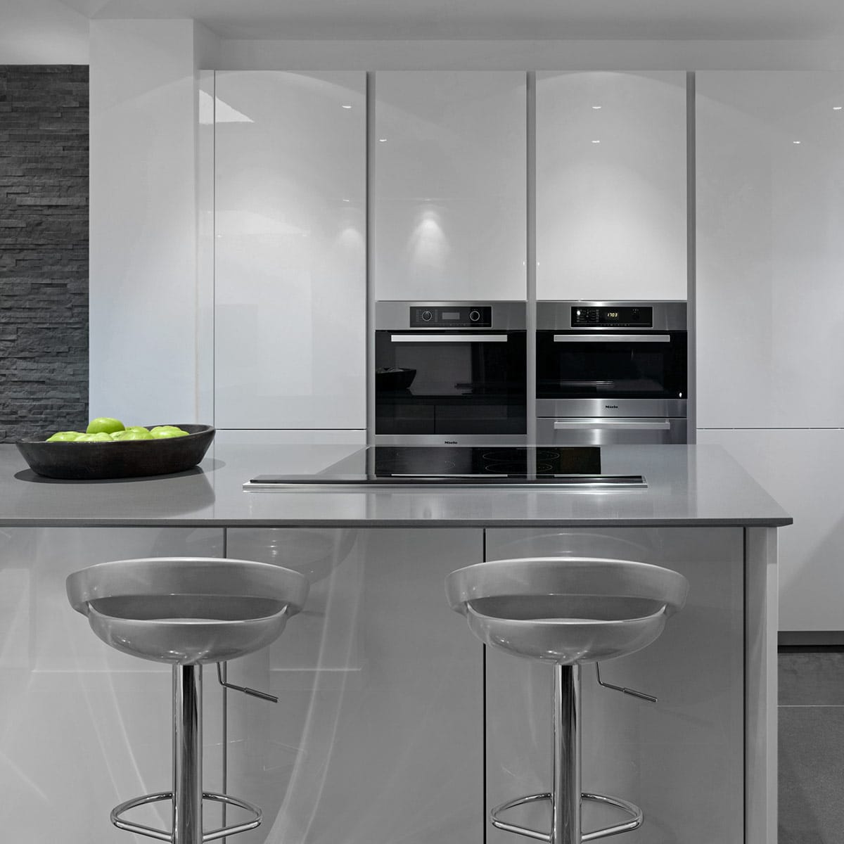 Sgabello Plastica Cromato - Crescent Grigio