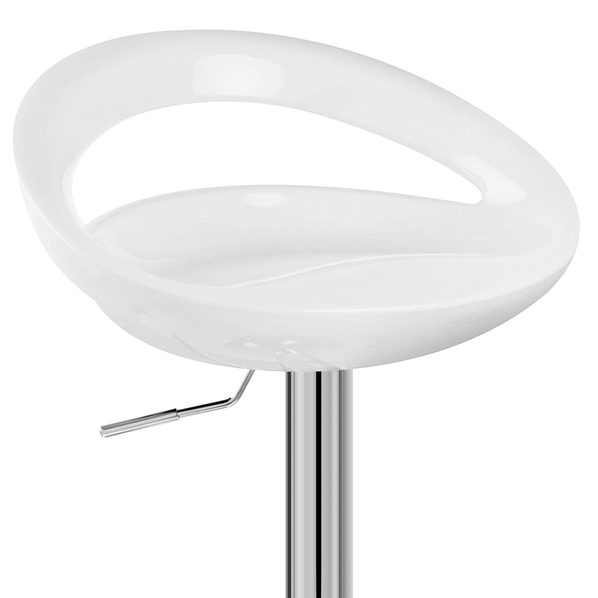 Kunststoff Barhocker Chrom - Crescent Weiß