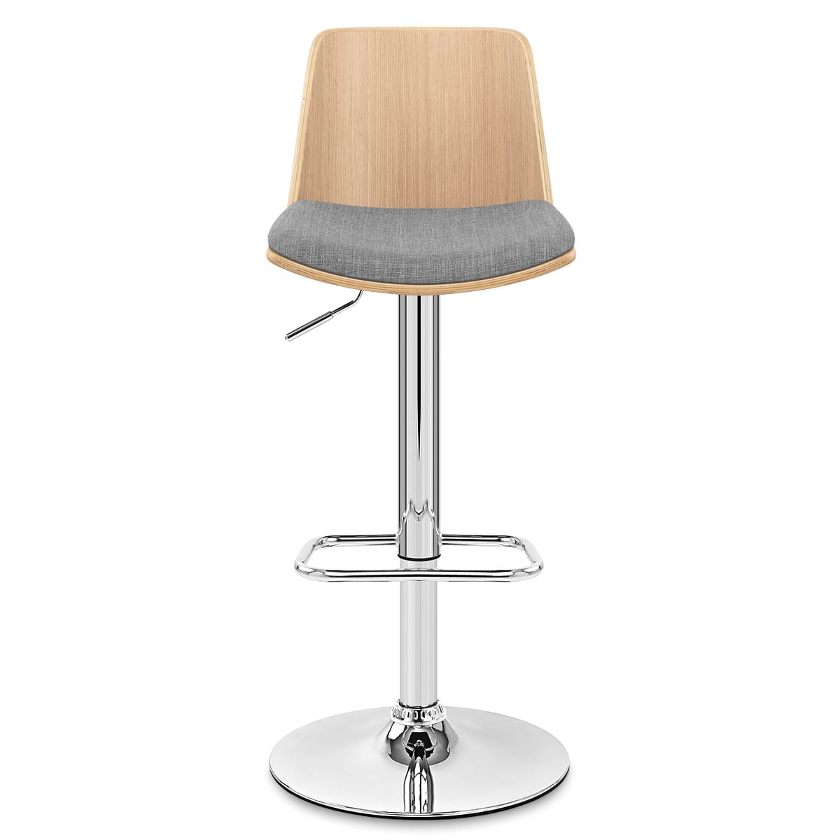 Barhocker Stoff Eiche - Crest Grau