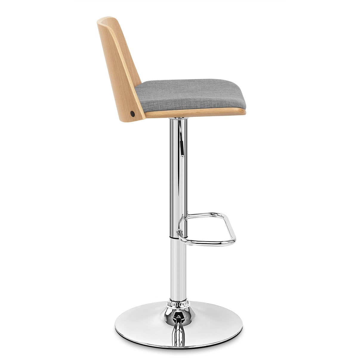 Barhocker Stoff Eiche - Crest Grau