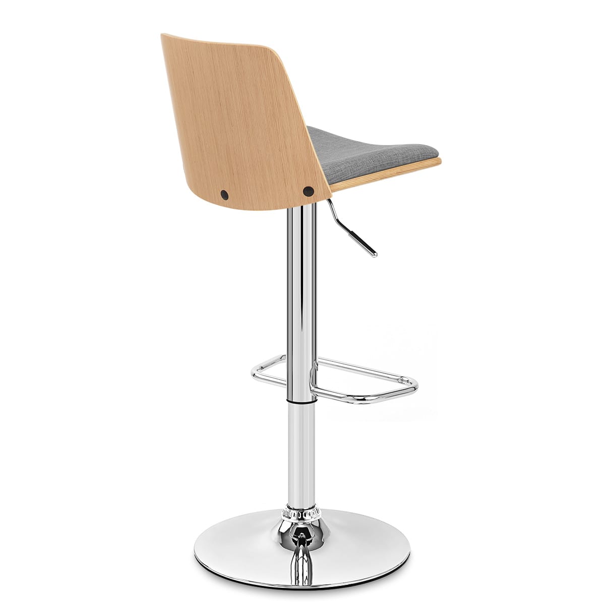Barhocker Stoff Eiche - Crest Grau
