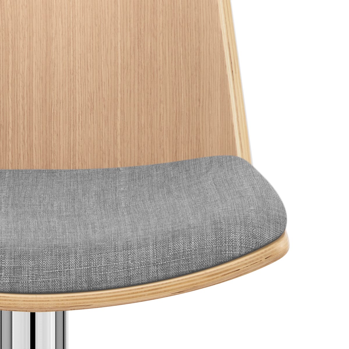 Barhocker Stoff Eiche - Crest Grau