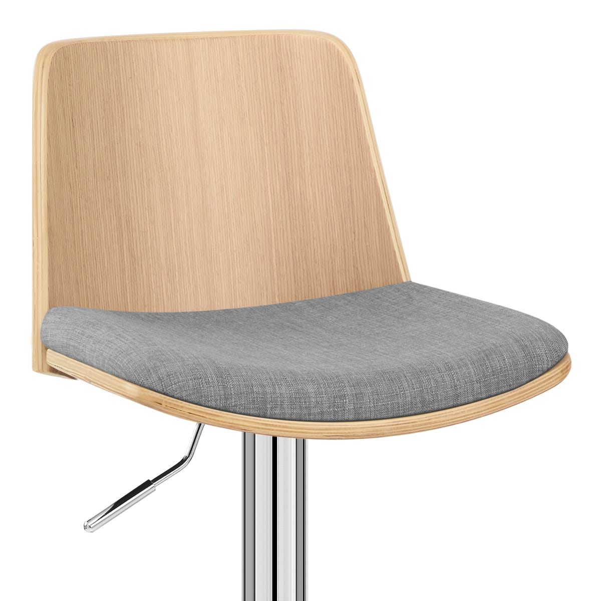 Barhocker Stoff Eiche - Crest Grau