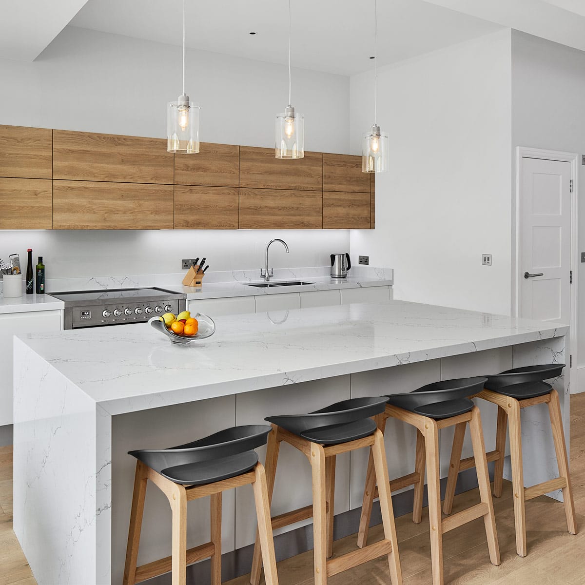 Barhocker Eiche - Crew Grau