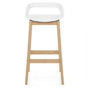 Sgabello Resina Legno - Crew Bianco