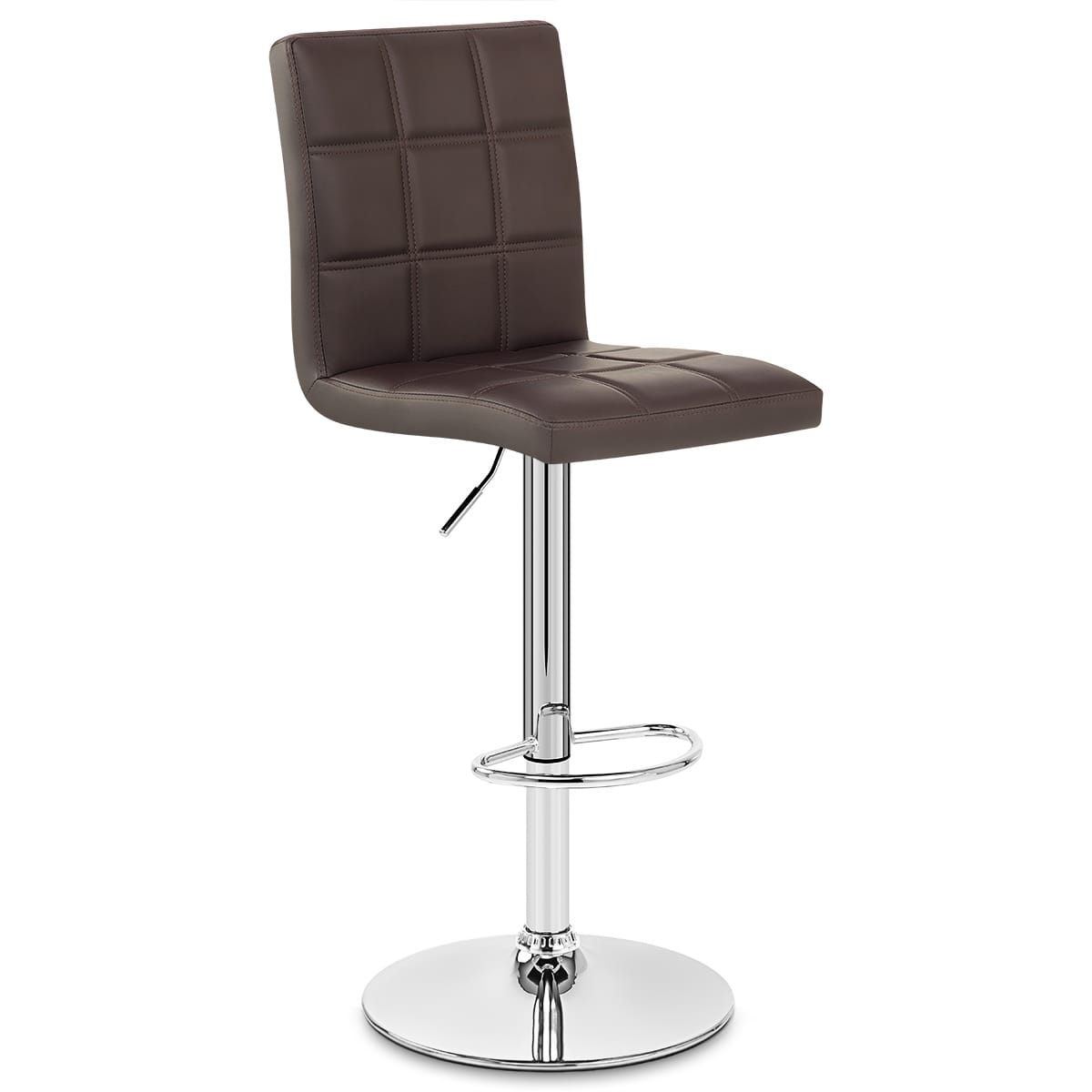 Sgabello Ecopelle Cromato - Criss Cross Marrone