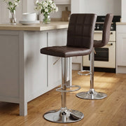 Kunstleder Barhocker Chrom - Criss Cross Braun