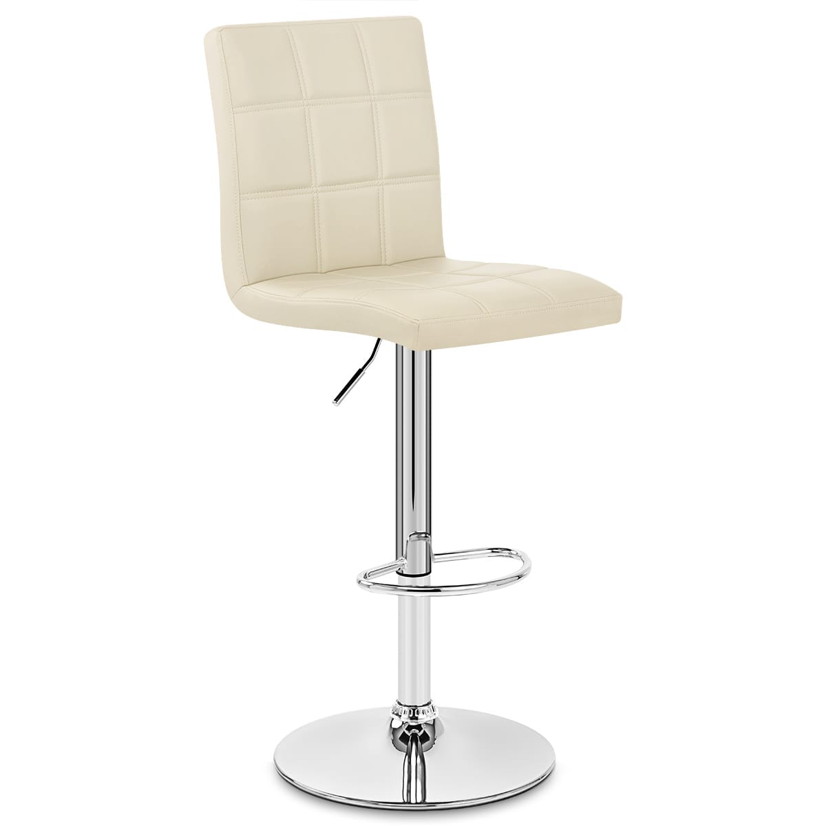 Kunstleder Barhocker Chrom - Criss Cross Beige