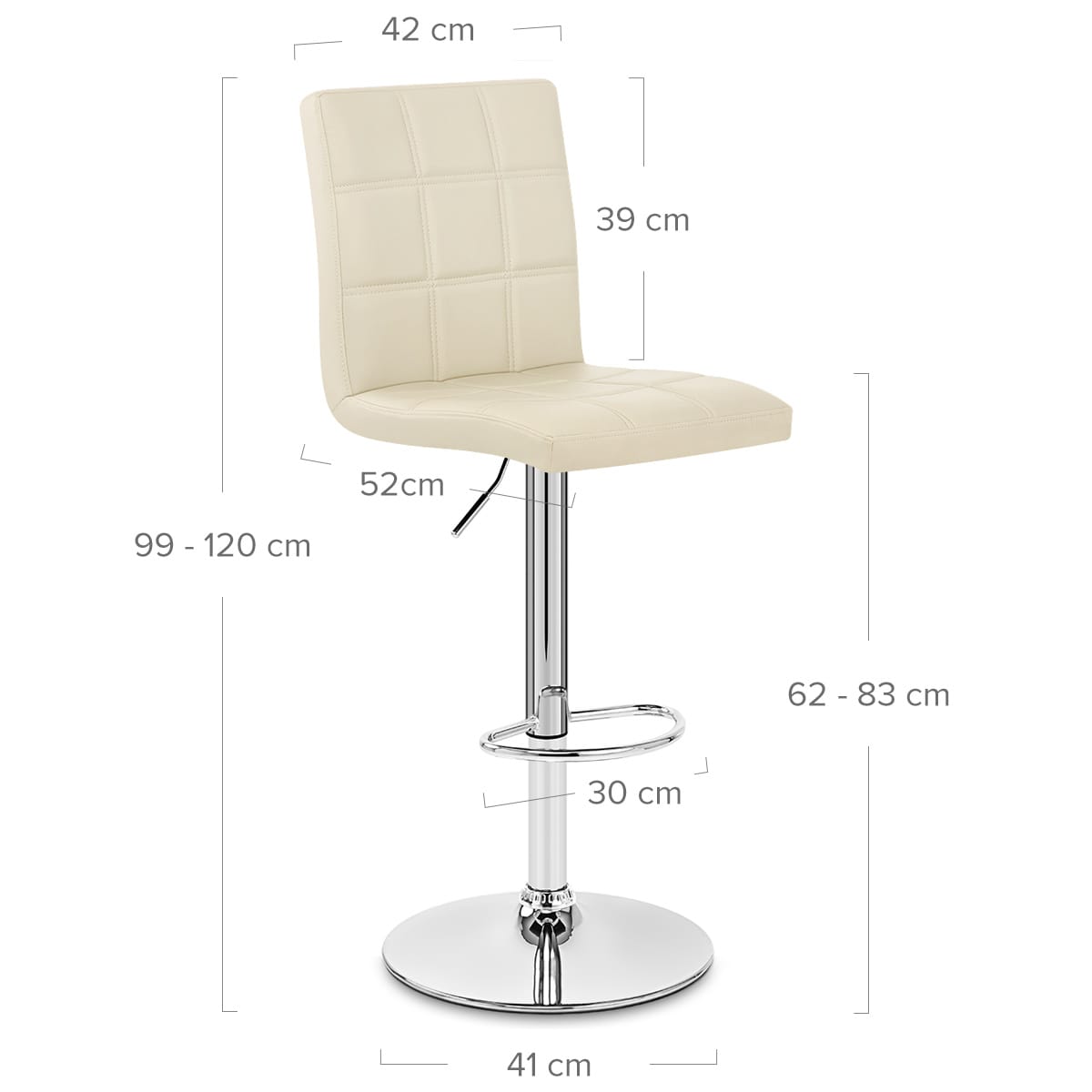 Kunstleder Barhocker Chrom - Criss Cross Beige