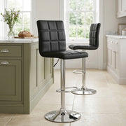 Kunstleder Barhocker Chrom - Criss Cross Schwarz