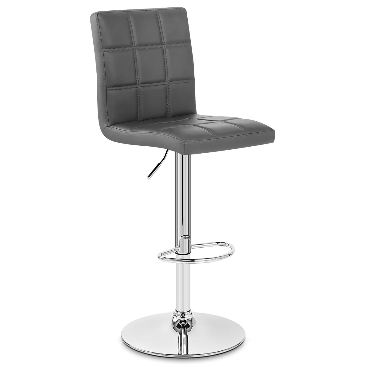 Kunstleder Barhocker Chrom - Criss Cross Grau