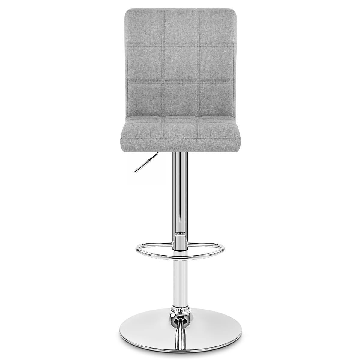 Stoffbarhocker Chrom - Criss Cross Grau