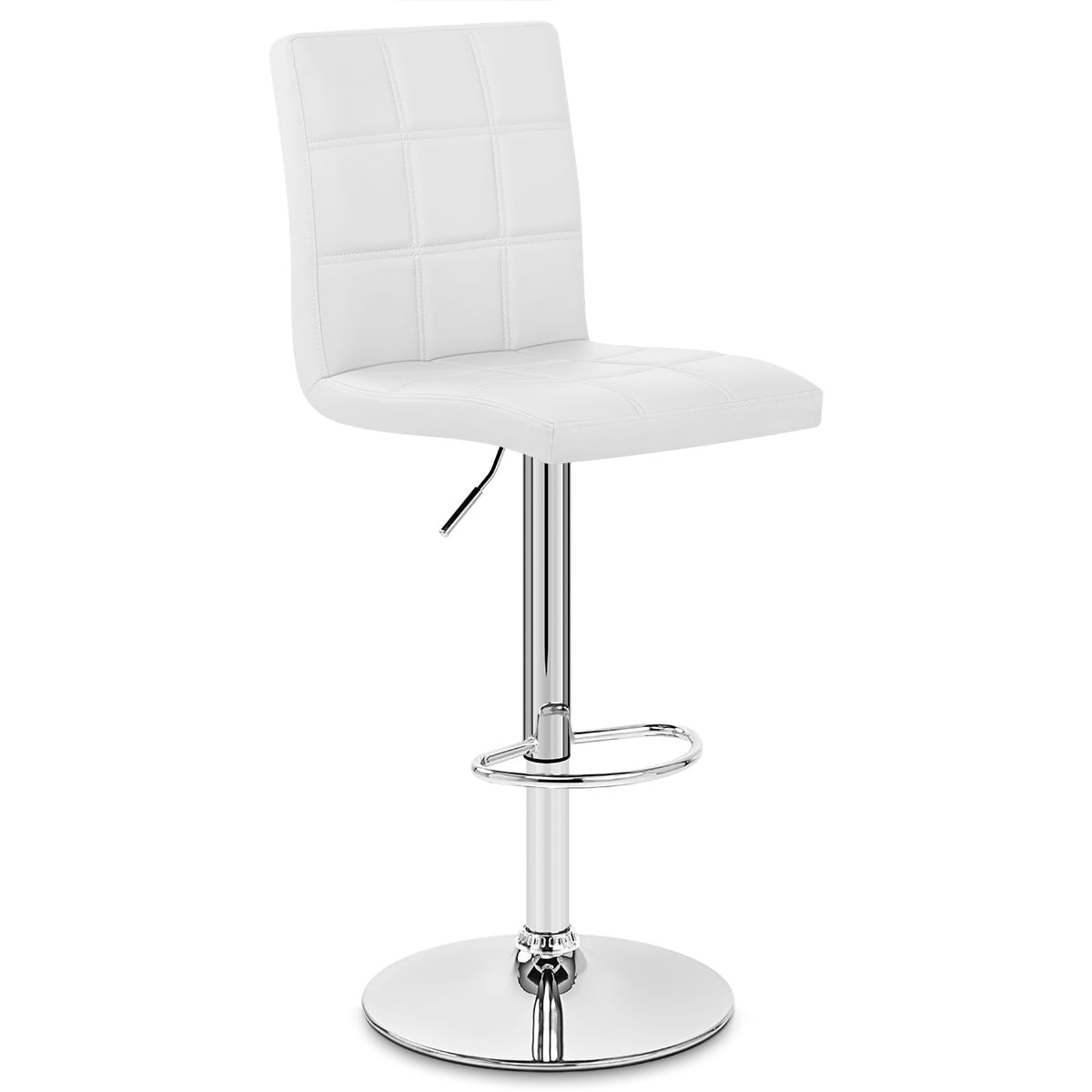 Kunstleder Barhocker Chrom - Criss Cross Weiß