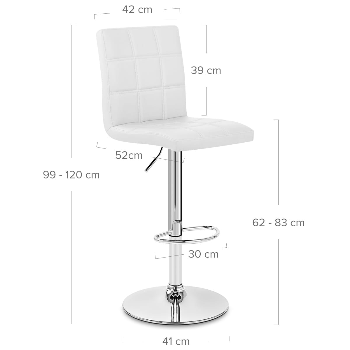 Kunstleder Barhocker Chrom - Criss Cross Weiß