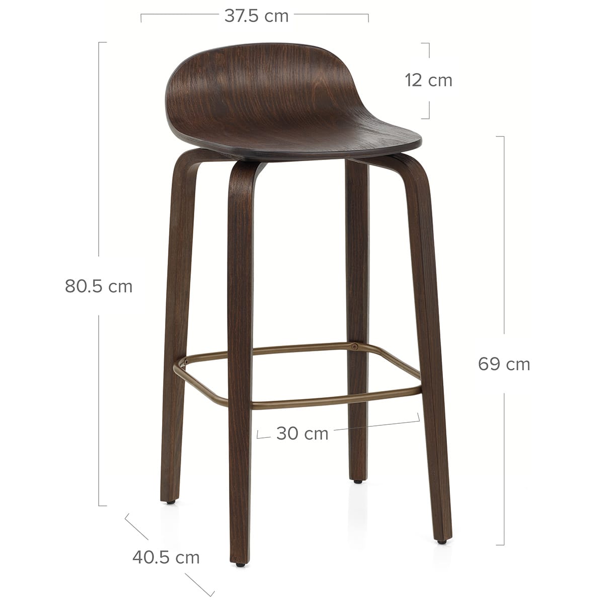 Barhocker Dunkel Holz - Curve Holz