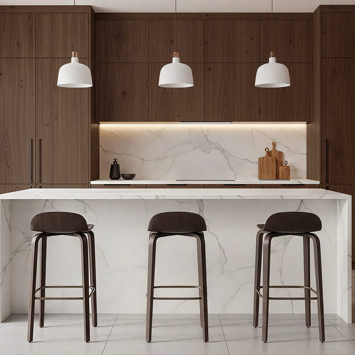 Barhocker Dunkel Holz - Curve Holz