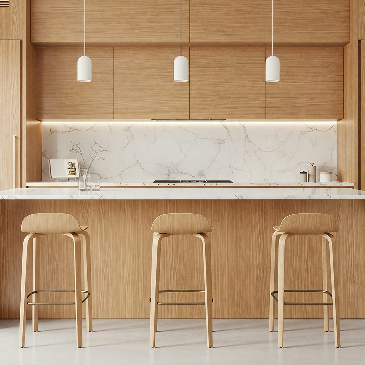 Barhocker Polierte Eiche - Curve 