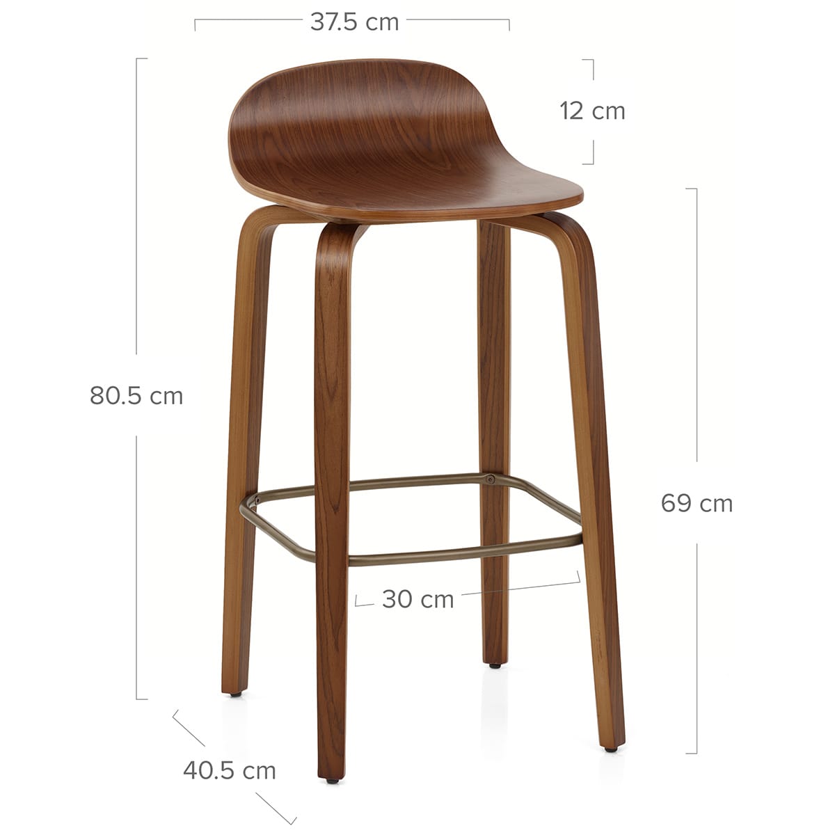Barhocker Polierte Walnuss - Curve