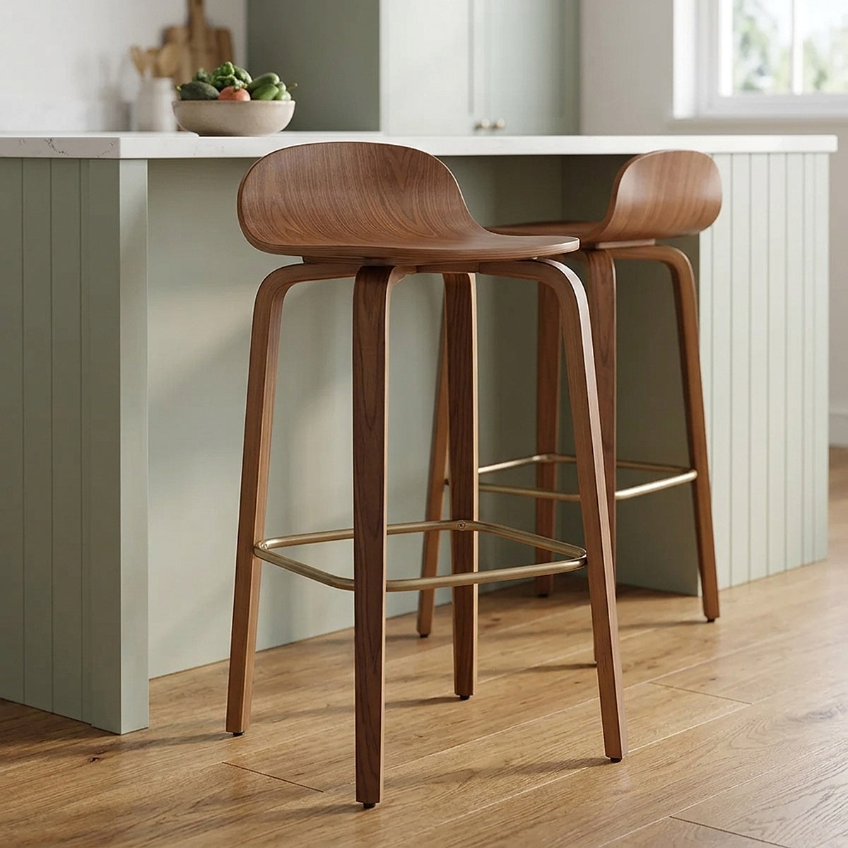Barhocker Polierte Walnuss - Curve