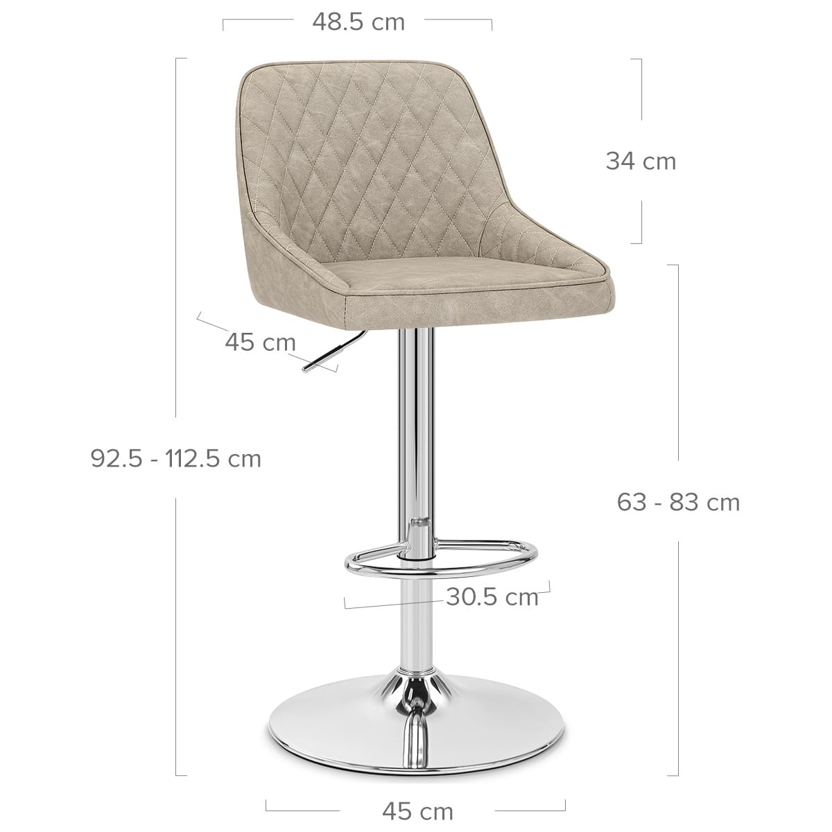 Barhocker Kunstleder - Darwin Beige