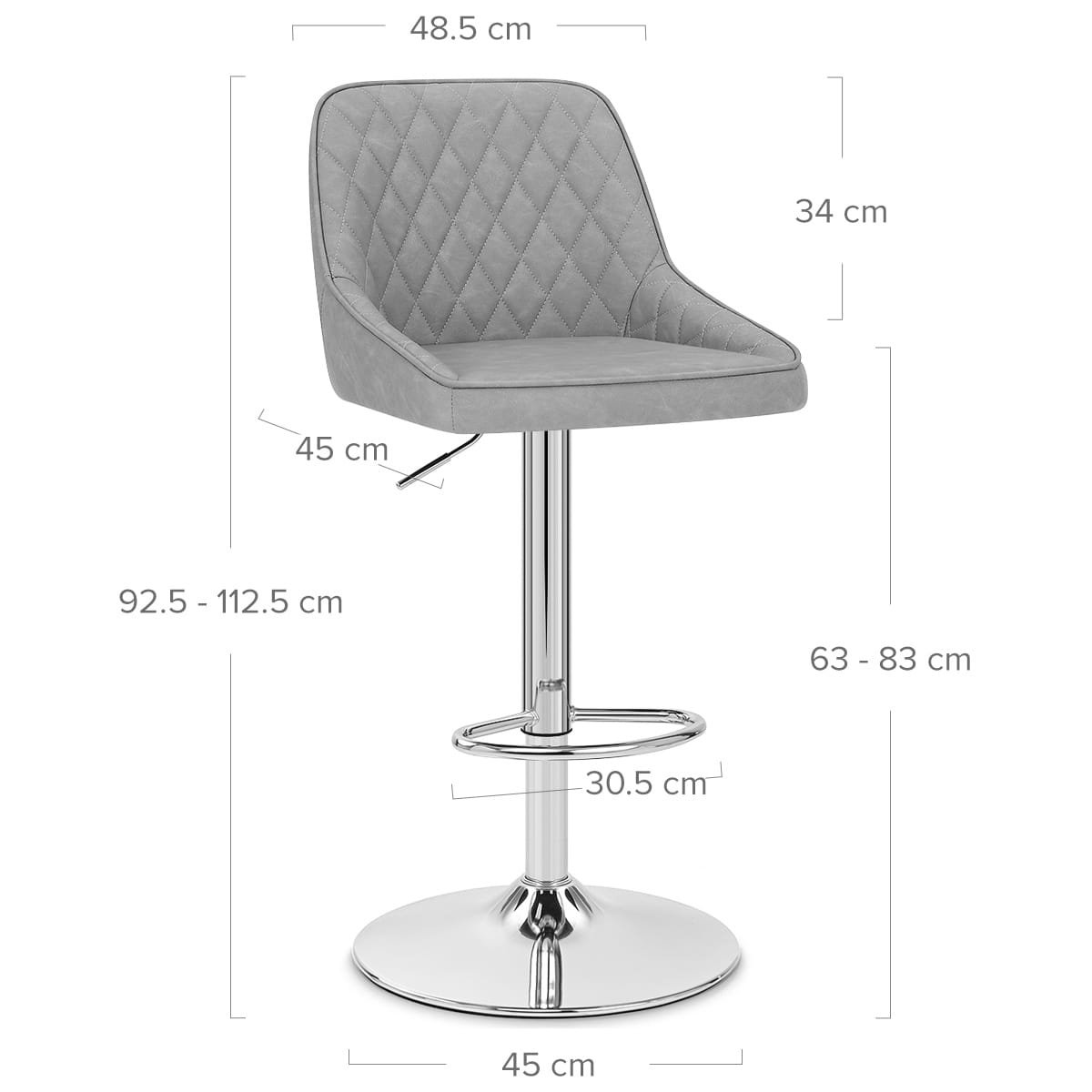 Sgabello Ecopelle - Darwin Grigio