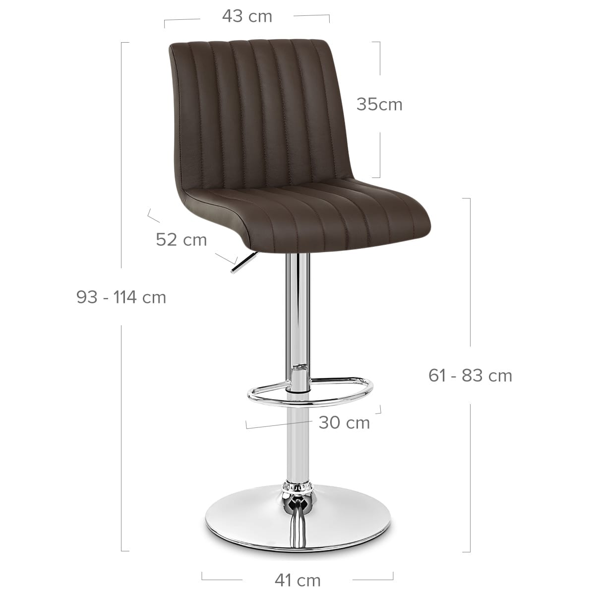 Echtleder Barhocker - Debut Braun