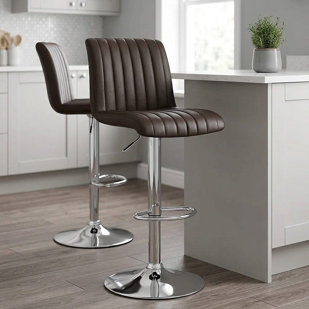 Echtleder Barhocker - Debut Braun