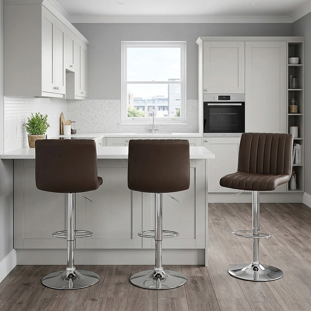 Echtleder Barhocker - Debut Braun