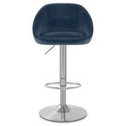 Sgabello Velluto Satinato - Decco Blu
