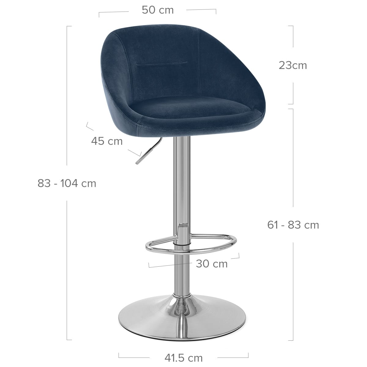Sgabello Velluto Satinato - Decco Blu
