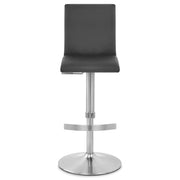 Sgabello Ecopelle Cromo Satinato - Deluxe High Back Nero