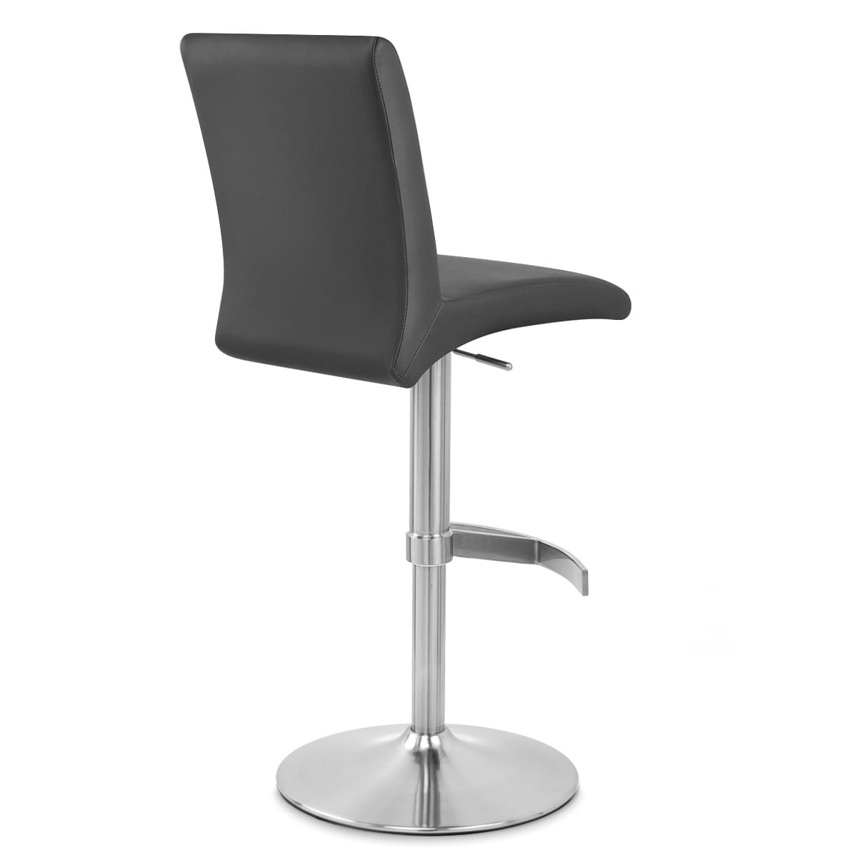 Sgabello Ecopelle Cromo Satinato - Deluxe High Back Nero