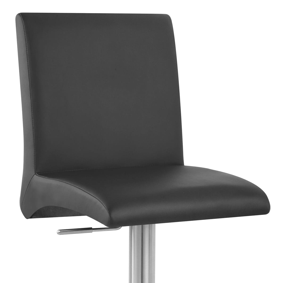 Sgabello Ecopelle Cromo Satinato - Deluxe High Back Nero