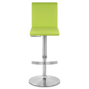 Sgabello Ecopelle Cromo Satinato - Deluxe High Back Verde